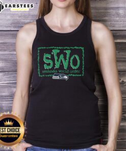 Awesome NWO X Seattle Seahawks tank top featuring bold graphics and a sporty design, perfect for game day or casual wear.