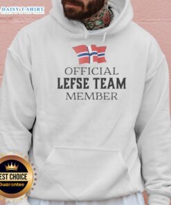 Awesome Official Lefse Team Member wearing a cozy Norwegian hoodie, perfect for celebrating Norwegian culture.