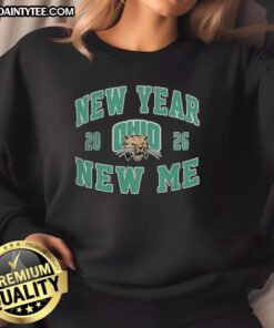 Alt Text: Awesome Ohio Bobcats Football New Year New Me 2026 logo sweatshirt featuring vibrant colors and stylish design.
