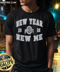 Alt Text: Ohio State Buckeyes New Year New Me 2026 Logo T-Shirt featuring vibrant colors and bold team graphics. Perfect for fans!