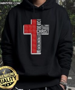 Alt Text: Oklahoma Sooners women's basketball hoodie with 'I Can Do All Things Through Christ Who Strengthens Me' design.