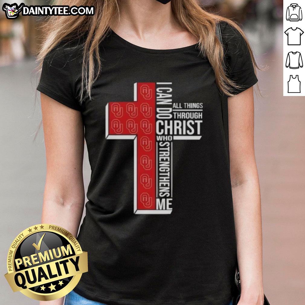 awesome-oklahoma-sooners-womens-basketball-cross-i-can-do-all-things-through-christ-who-strengthens-me-ladies-tee Alt Text: Oklahoma Sooners women's basketball tee featuring 'I Can Do All Things Through Christ' design for fans.
