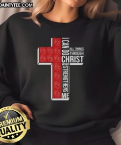 Awesome Oklahoma Sooners women's basketball sweatshirt with 'I Can Do All Things Through Christ Who Strengthens Me' design.