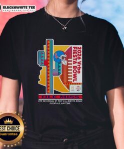 Awesome Ole Miss Rebels 2026 CFP Semifinal at the Vrbo Fiesta Bowl ladies tee featuring team colors and logo.