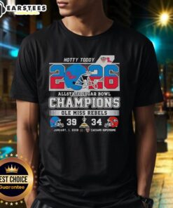 Awesome Ole Miss Rebels t-shirt celebrating 2026 Allstate Sugar Bowl Champions victory over Georgia Bulldogs. Hotty Toddy!