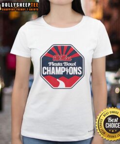Alt Text: Awesome Ole Miss Rebels Champions Vrbo Fiesta Bowl CFP 2026 logo on a stylish ladies tee shirt.