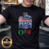 Awesome Oregon Ducks vs Indiana Hoosiers 2026 Chick-Fil-A Peach Bowl T-Shirt featuring team logos and vibrant colors.