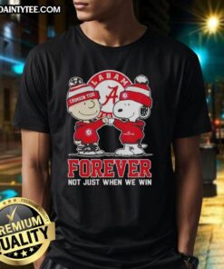Awesome Peanut Snoopy Charlie Brown Alabama Crimson Tide Forever T-Shirt, perfect for fans showing year-round team spirit.