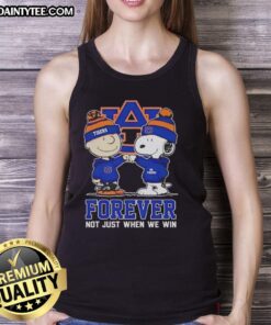 Awesome Peanut Snoopy and Charlie Brown Auburn Tigers Forever tank top, perfect for fans celebrating team spirit.