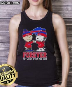 Awesome Peanut Snoopy and Charlie Brown Buffalo Bills Forever tank top, perfect for fans celebrating team spirit.
