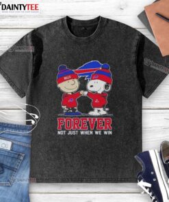 Awesome Peanut Snoopy and Charlie Brown Buffalo Bills Forever t-shirt design, perfect for fans celebrating every game.