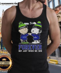 Awesome Peanut Snoopy and Charlie Brown tank top for Seattle Seahawks fans, celebrating loyalty beyond wins.