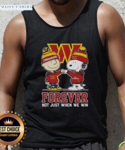Awesome Peanut Snoopy and Charlie Brown Washington Commanders tank top, celebrating fandom with style and comfort.