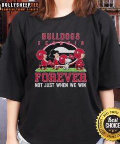 Awesome Peanuts Georgia Bulldogs Forever tee for ladies, showcasing team spirit beyond just winning. Perfect for fans!