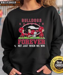 Awesome Peanuts Georgia Bulldogs Forever sweatshirt in bold design, perfect for fans celebrating team spirit all year round.