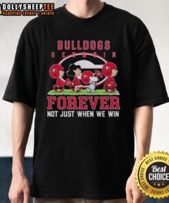 Awesome Peanuts Georgia Bulldogs Forever T-Shirt showcasing team spirit, perfect for fans celebrating every game.