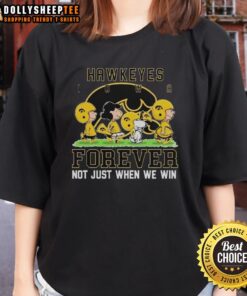 Awesome Peanuts Iowa Hawkeyes Forever Tee for ladies, showcasing team spirit and style beyond just winning moments.