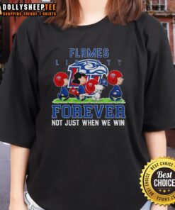 Awesome Peanuts Liberty Flames Forever tee for ladies, showcasing team spirit and style in a vibrant design.