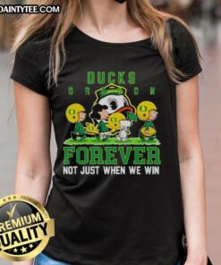 Awesome Peanuts Oregon Ducks Forever Ladies Tee showcasing team spirit, perfect for fans celebrating every game.