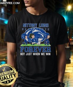 Alt Text: Awesome Peanuts Penn State Nittany Lions Forever T-Shirt celebrating team spirit, perfect for loyal fans.
