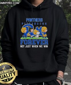 Awesome Peanuts Pitt Panthers Forever hoodie design featuring vibrant graphics and a cozy fit for fans.