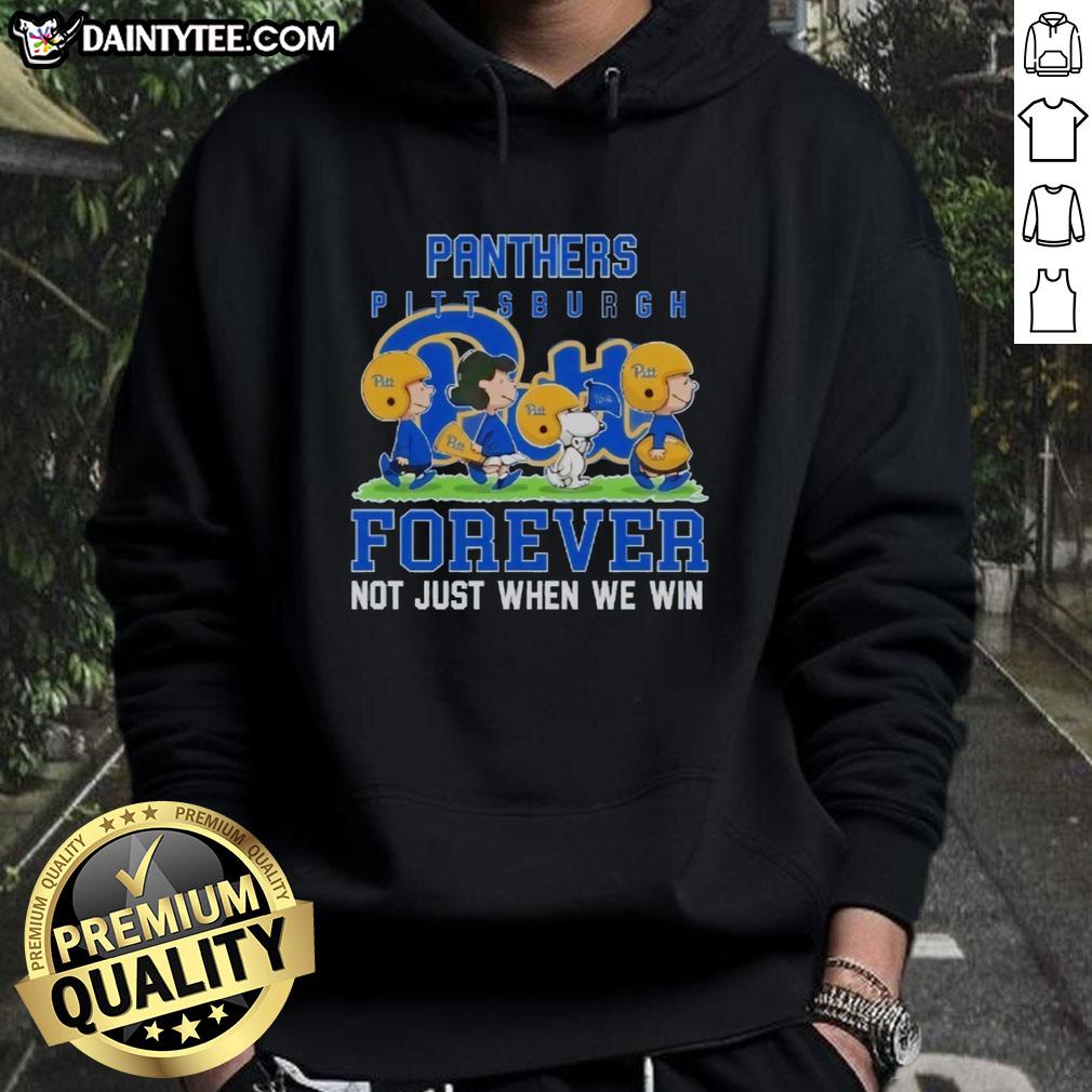 awesome-peanuts-pitt-panthers-forever-not-just-when-we-win-hoodie Awesome Peanuts Pitt Panthers Forever hoodie design featuring vibrant graphics and a cozy fit for fans.