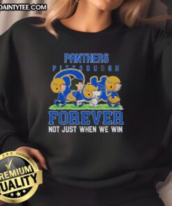 Awesome Peanuts Pitt Panthers Forever sweatshirt in navy, showcasing team spirit for fans, not just for winning moments.
