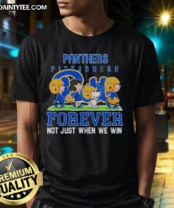 Awesome Peanuts Pitt Panthers Forever T-Shirt design featuring playful graphics celebrating team spirit and loyalty.