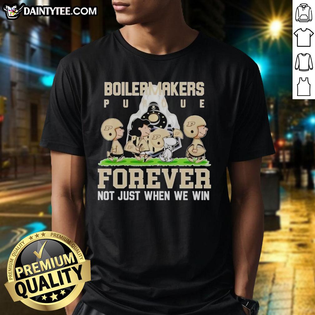 awesome-peanuts-purdue-boilermakers-forever-not-just-when-we-win-t-shirt-1 Awesome Peanuts Purdue Boilermakers Forever T-Shirt featuring a fun design for loyal fans, perfect for game day.