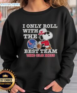 Awesome Peanuts Snoopy sweatshirt for Ole Miss Rebels fans, showcasing team spirit and love for football.