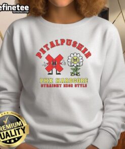 Awesome Petalpusher Phx Hardcore Sweatshirt in black with bold graphics, perfect for fans of streetwear and hardcore style.