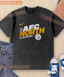 Alt Text: Awesome Pittsburgh Steelers 2025 NFC East Champions Super Bowl LX mascot washed t-shirt design for fans.