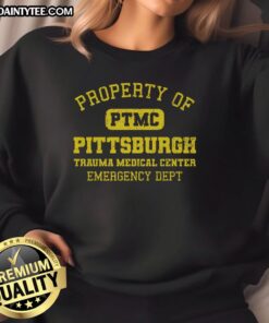 Alt Text: Awesome Pittsburgh Trauma Medical Center sweatshirt featuring a stylish design for fans and supporters.