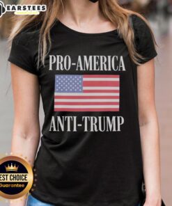 Awesome Pro America Anti Trump Ladies Tee featuring bold graphic design, perfect for expressing political views.