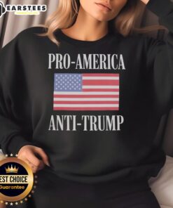 Awesome Pro-America Anti-Trump Sweatshirt featuring bold graphics and a comfortable fit for political statement wear.