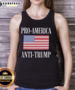 Awesome Pro America Anti-Trump Tank Top featuring bold graphics and patriotic colors for stylish activism.