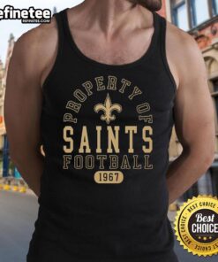 New Orleans Saints football tank top, showcasing team pride since 1967 with a stylish design for fans.
