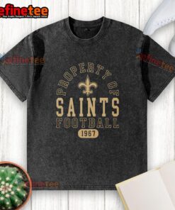New Orleans Saints Football washed t-shirt, featuring vintage design, perfect for fans since 1967. Stylish and comfortable.