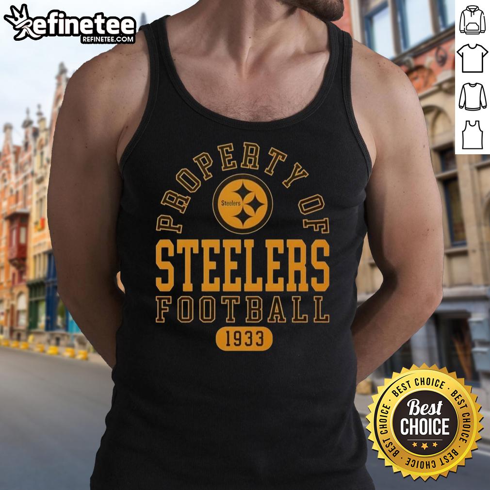 awesome-property-of-pittsburgh-steelers-football-since-1933-tank-top Stylish Pittsburgh Steelers tank top celebrating the team's legacy since 1933, perfect for fans and summer wear.
