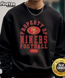 San Francisco 49ers sweatshirt featuring vintage design, perfect for fans since 1946. Stylish and comfortable football apparel.