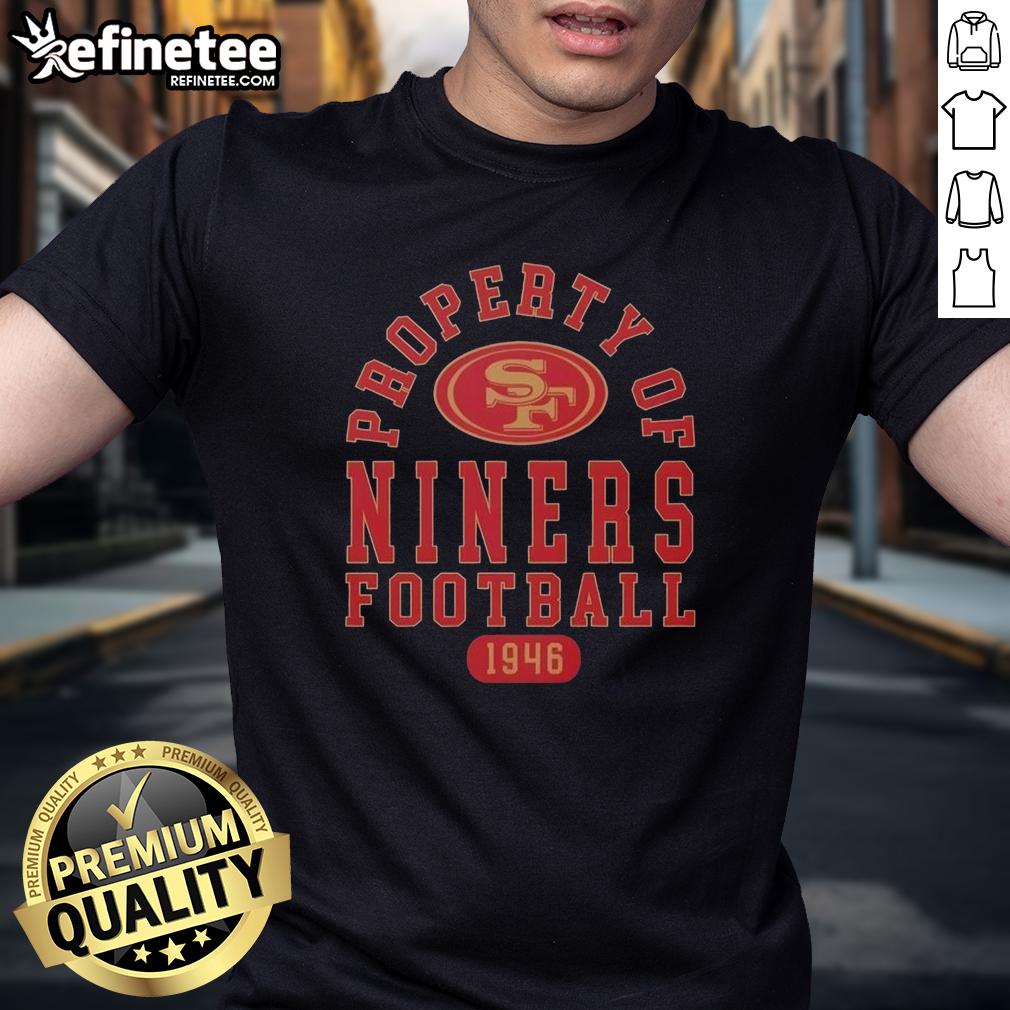 awesome-property-of-san-francisco-49ers-football-since-1946-t-shirt-1 Alt Text: Awesome San Francisco 49ers Football T-Shirt since 1946, featuring team logo and vibrant design for fans.