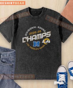 Awesome Rams Champions Divisional Round 2025-26 washed t-shirt featuring a stylish design celebrating the team's victory.