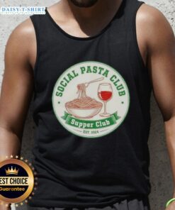 Alt Text: Awesome Retro Social Pasta Club Supper Club Est 2024 Tank Top featuring vibrant design and vintage style.