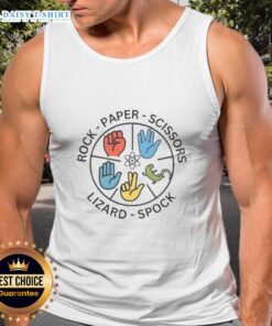 Awesome Rock Paper Scissors tank top featuring bold graphic design, perfect for casual wear and game lovers.