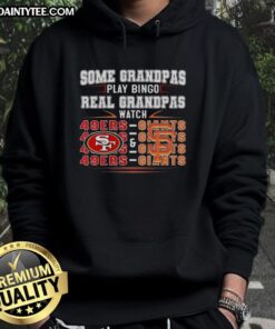 Awesome San Francisco 49ers and Giants hoodie featuring grandmas playing bingo, perfect for sports fans and nostalgia.