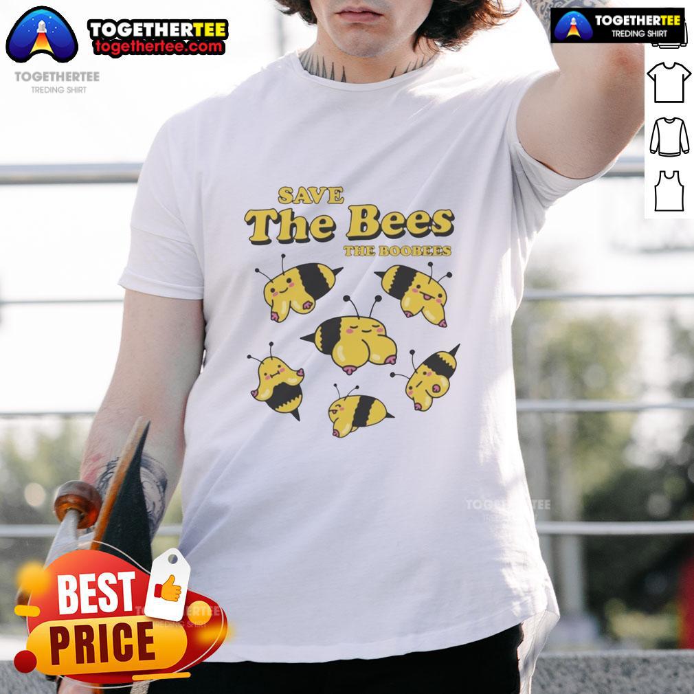 Awesome Save The Bees Boobees T Shirt Awesome Save The Bees Boobees T-Shirt featuring a fun bee graphic and playful text promoting bee conservation.