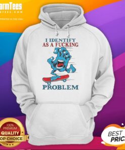 Alt Text: Awesome Screaming Hand hoodie with 'I Identify As A F*cking Problem' graphic, vibrant design for bold fashion statement.