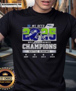 Awesome Seattle Seahawks Seed 2025 NFC Conference Champions T-Shirt featuring bold team graphics and vibrant colors.