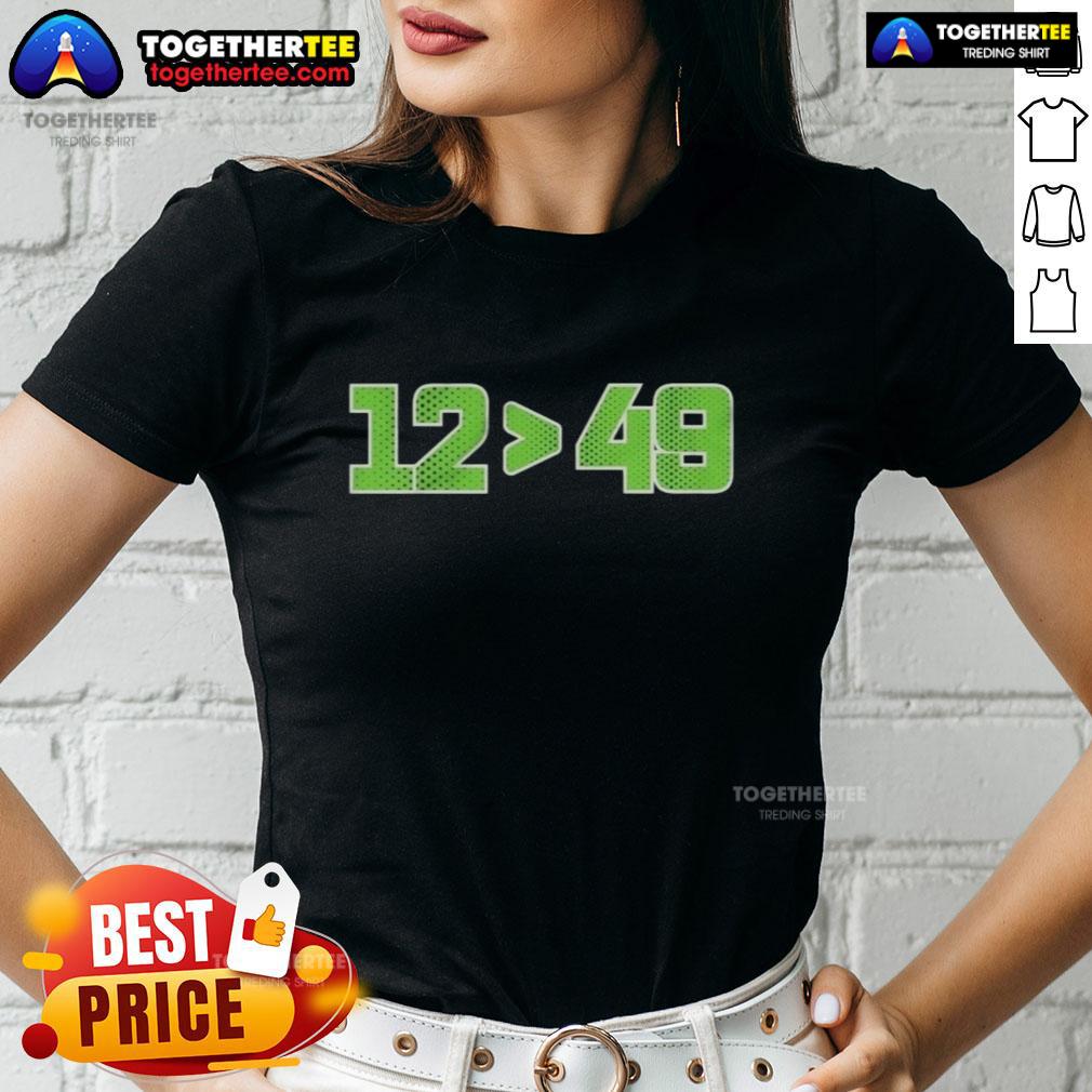 Awesome Seattle Seahawks 12 Defeated 49 Ladies Tee Awesome Seattle Seahawks 12 Defeated 49 Ladies Tee featuring team colors and logo, perfect for game day fashion.