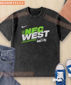 Awesome Seattle Seahawks 2025 NFC East Champions Super Bowl LX mascot washed t-shirt with bold team graphics.